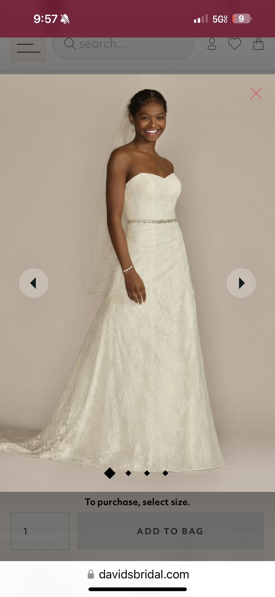 David’s bridal Wedding gown