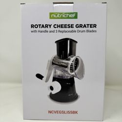 NUTRICHEF 3 IN 1 CHEESE GRATER & SHREDDER - BLACK (Brand New)