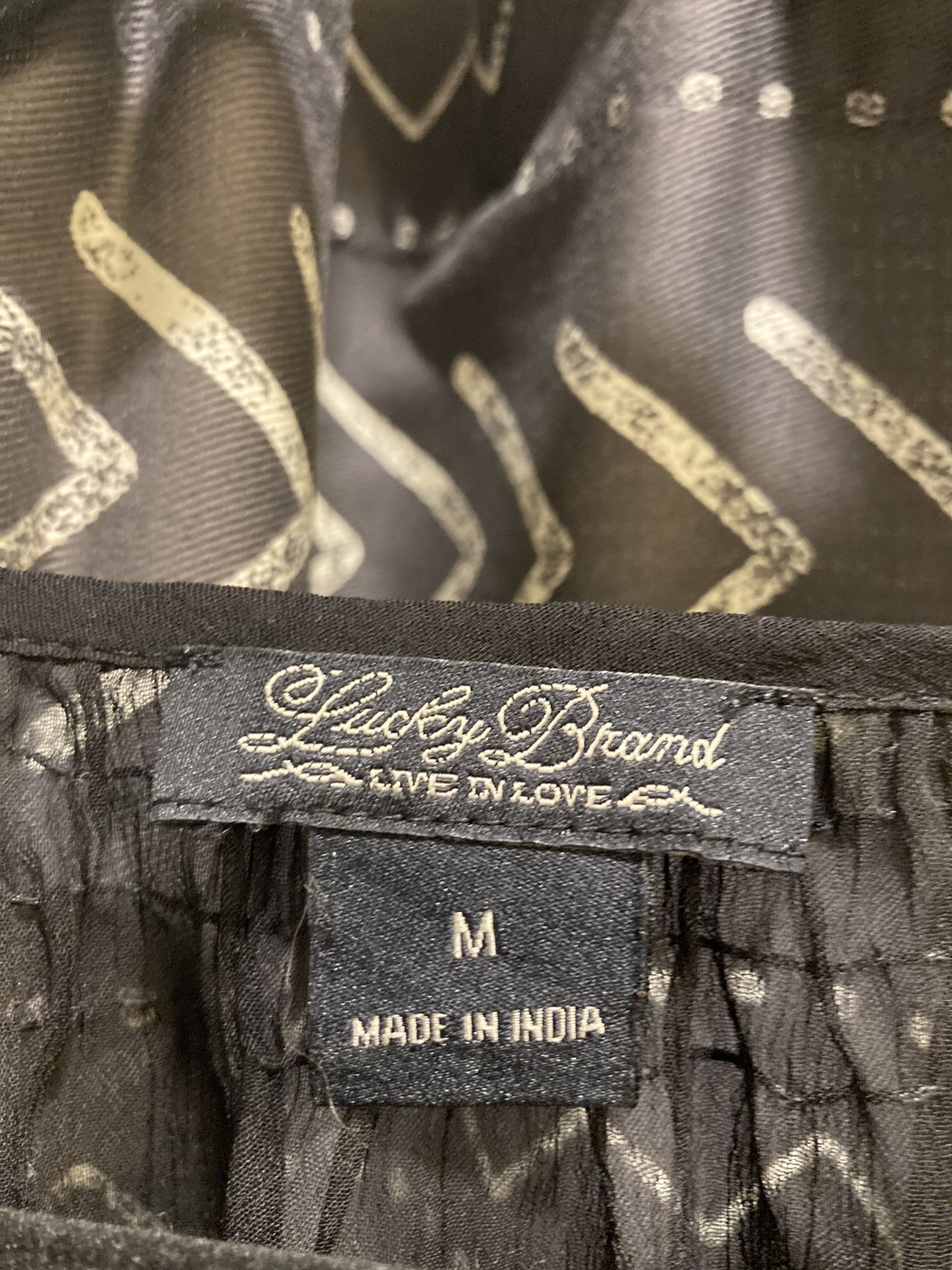 Lucky Brand Sheer Embroidered Top