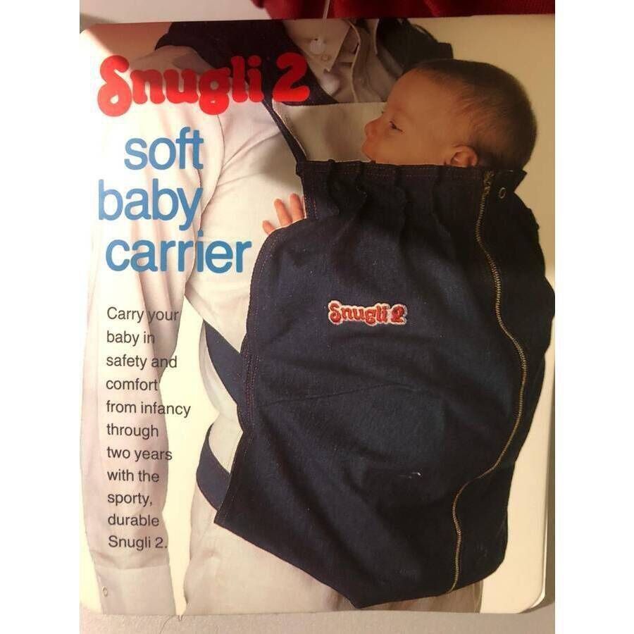 Vtg Snugli 2 Soft Baby Carrier Blue Jean Denim Backpack Adjustable