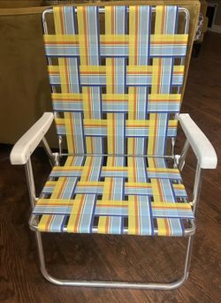 Set 2 New Large MCM Vintage Style Lawn Beach Chairs