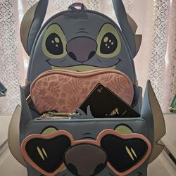 Disney Loungefly Stitch Mini Backpack With Wallet