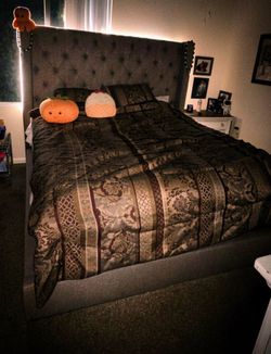 King size bed frame with mattress