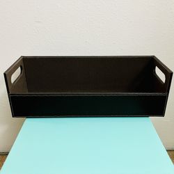 Stock Your Home CD Storage Box/Organizer Shelf for Movies, DVDs, Cassette Tapes, Etc. - Can Store Up to 40 CDs, Faux Leather (Brown)