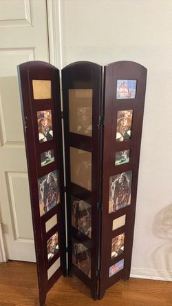 Tri-Fold Wood Photo Display Stand