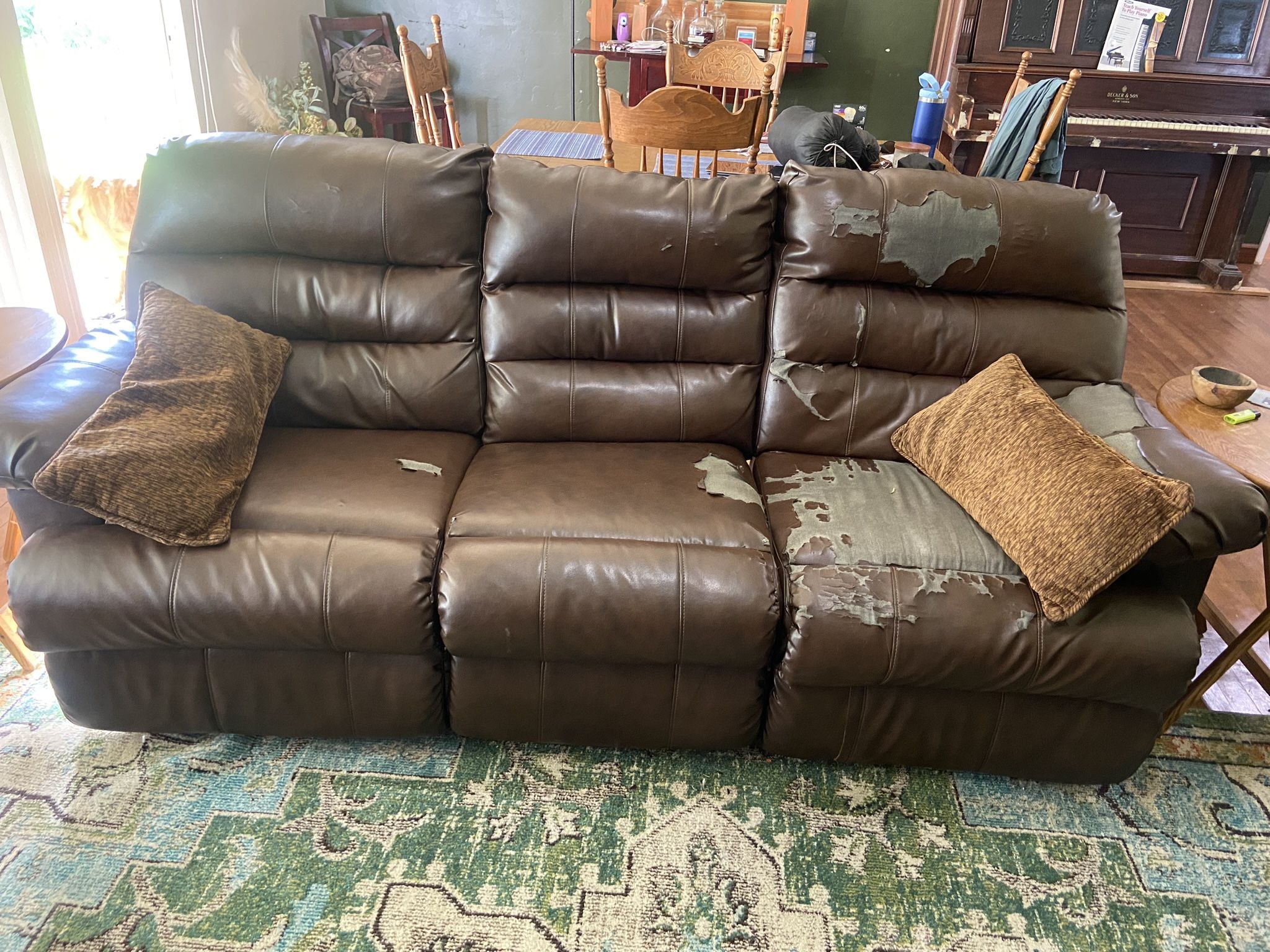 Leather Couch With recliners