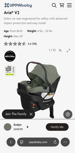 UPPAbaby Aria V2 Infant Car Seat