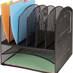 Nice Desk File Paper Mail Organizer Steel Mesh Wired Lorell Horizontal Vertical