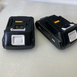 2 Pack 4.0 Ah  Battery - 18V  Lithium Replacement battery for Makita