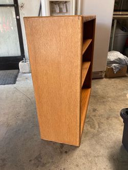 Solid Oak 36” Bookcase Bookshelf w/ Adjustable Shelves