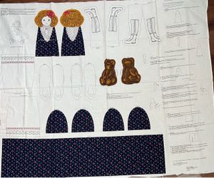 Vintage doll and lamb panels crafts