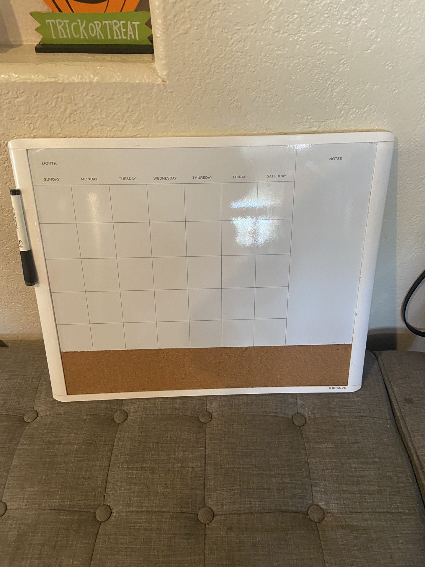U Brands Dry Erase Whiteboard Calendar