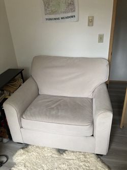 Beige Hide-a-Bed Chair - Cot Size