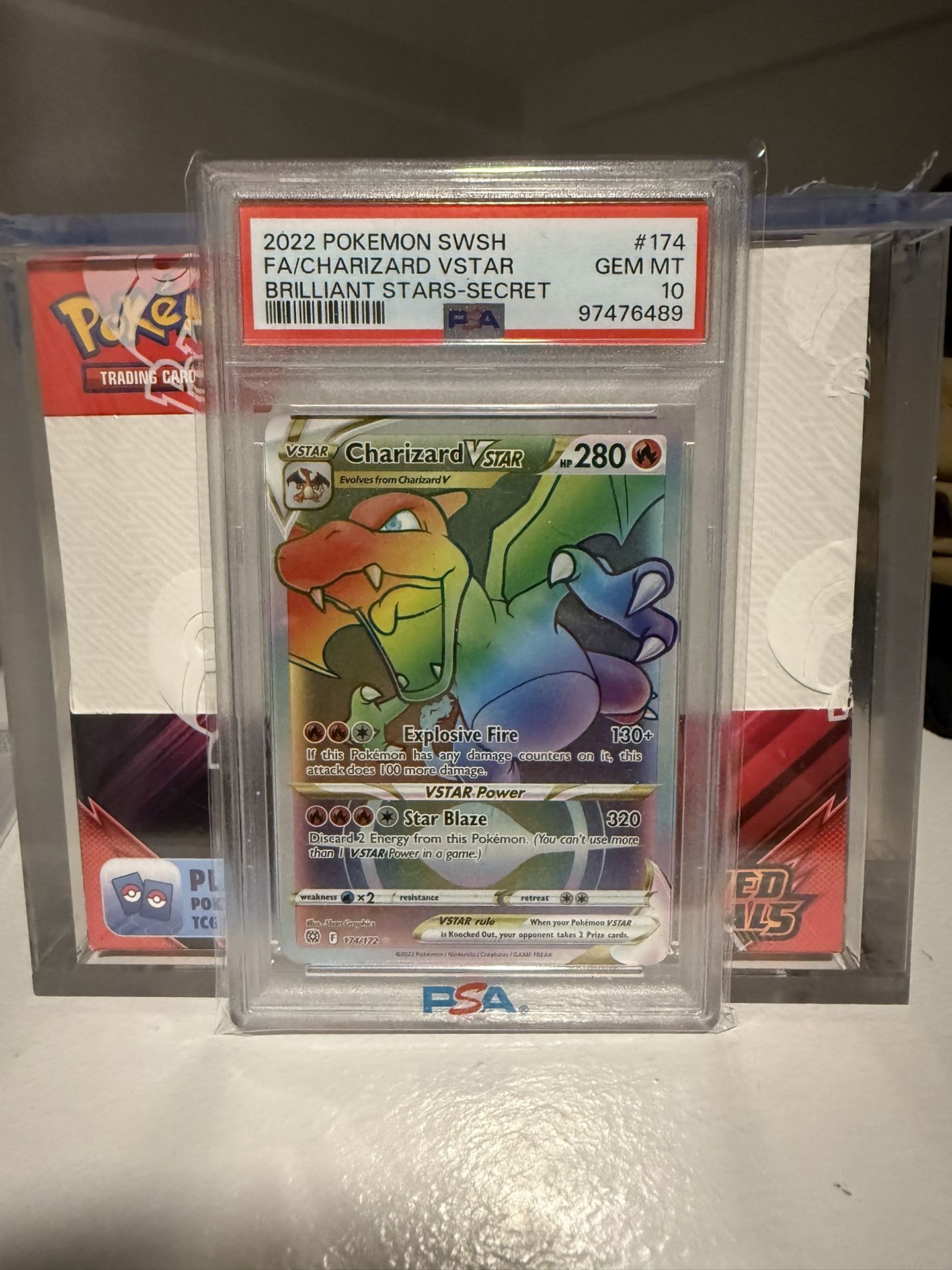 PSA 10 rainbow charizard #174