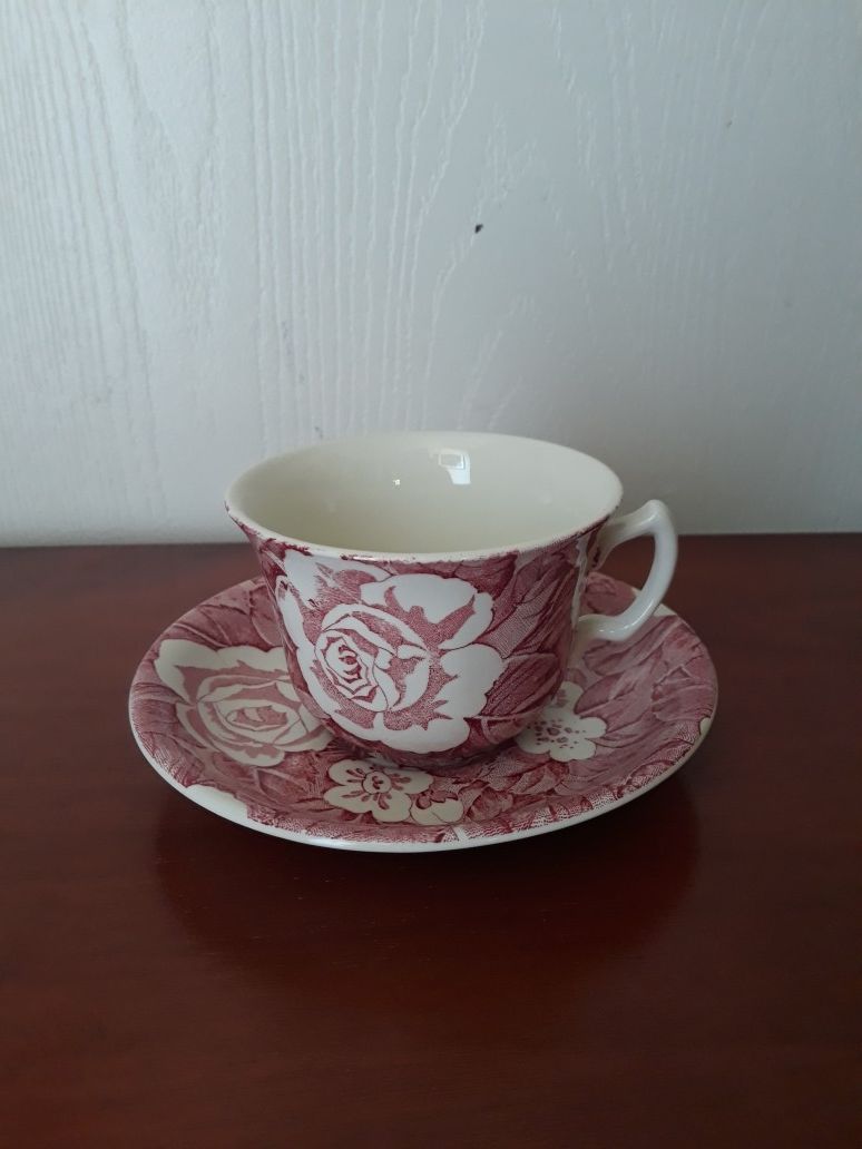 Victorian Chintz Burleigh Pink Rose Tea Set England