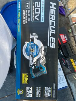 Hercules brushless 20v lithium ion  7 1/4 blade left rear handle circular saw