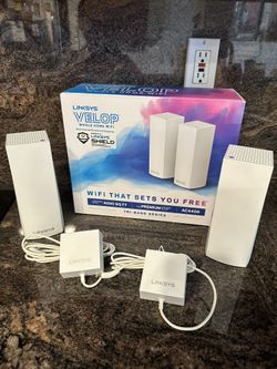 Linksys Velop AC4400 Tri-Band Whole Home Mesh Wi-Fi System. Wi-Fi coverage up to 4,000 sq. ft. 
