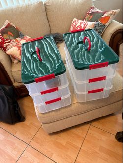 2 CHRISTMAS ORNAMENT STORAGE BOXES