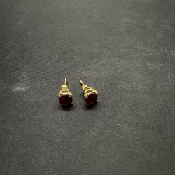Christian Dior Gold Plated Ruby Studs