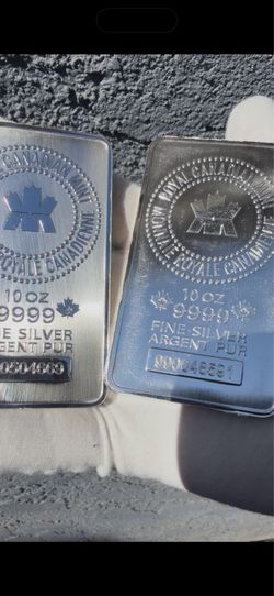 10 oz Royal Canadian Mint .9999 Silver Bars