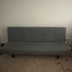 Grey adjustable futon couch