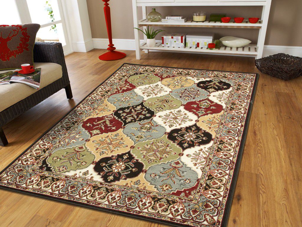 Traditional Turkish rug multicolor 5x8 rugs