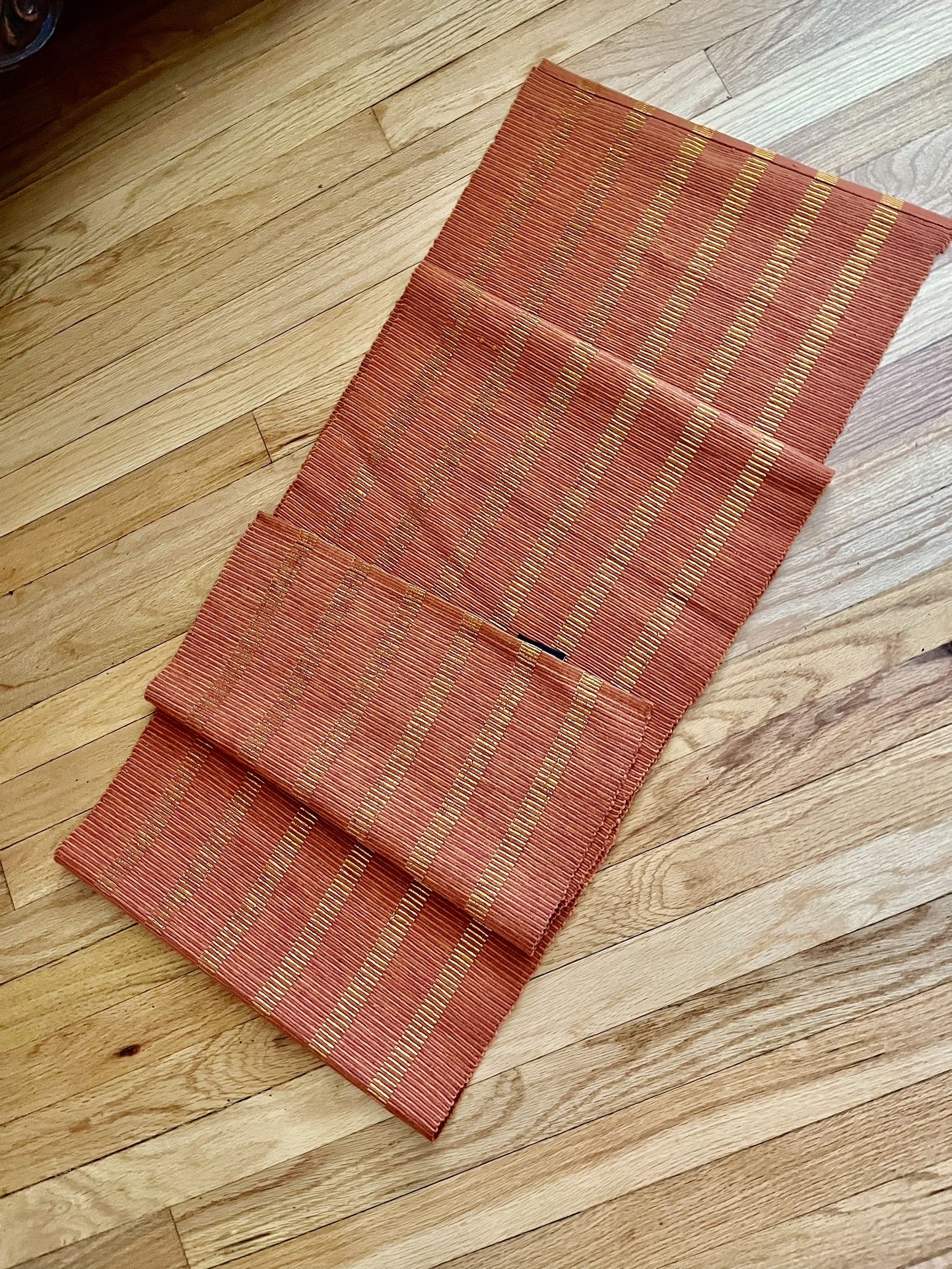 Orange And Gold Table Runner 16” By 94”