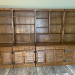 4pc Vintage Ethan Allen Heirloom Nutmeg Maple Crp Cabinet With Hutch