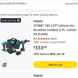 Makita 18v Brushless combo kit