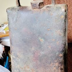 Very LARGE Antique Cow Bell RARE for this LARGE size! 6"w x 8"h Massive 1"+ Clanger