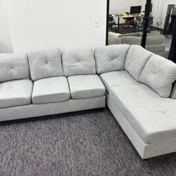 🔥 Brand New Grey L Shape Reversible Sectional Sofa With Chaise | Pay After Delivery 🚚