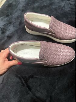 Zapatos/ Bottega Veneta Woven Leather Slip-On Casual Shoes Brown Round Toe 5.5