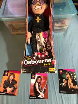 Ozzy doll and rock cards