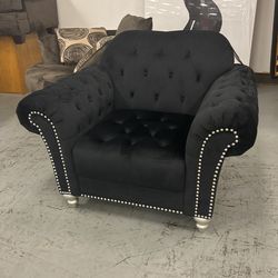 Black Velvet Arm Chair 