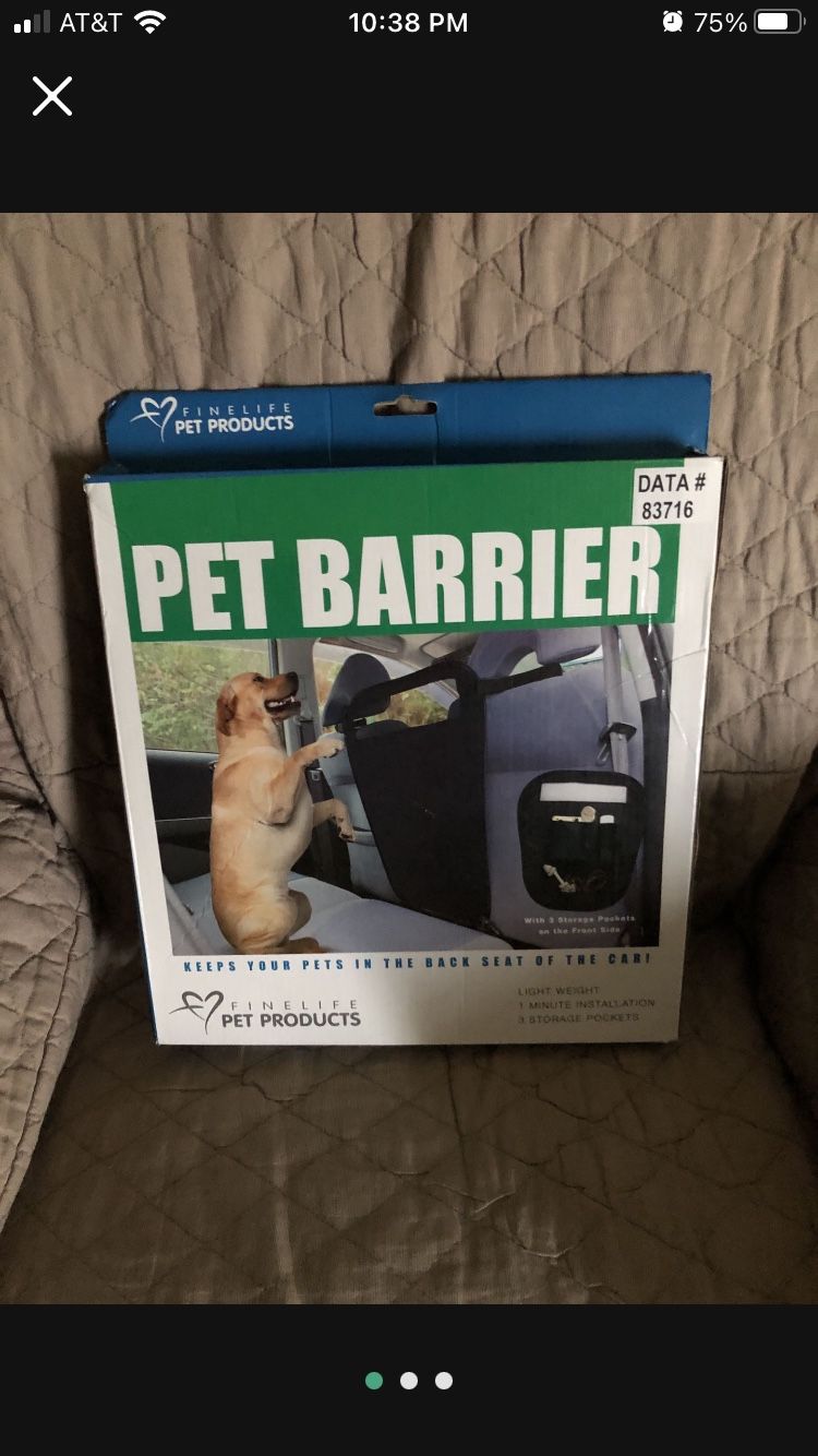 New In Box Finelife Pet Barrier for car.