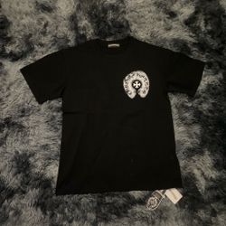 Chrome Heart Black Graphic Logo Short Sleeve T-Shirt Size S