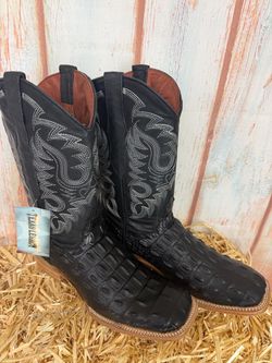 NEW SIZE 9 COWBOY BOOTS BLACK SQUARE TOE