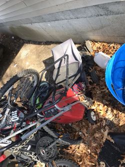 Snow plowed and lawn mower