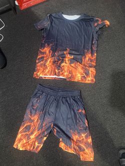 Fire Shirt & Shorts Set (Large) New