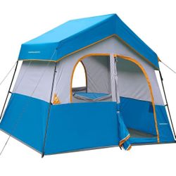 6-8 Person Camping Tent - Portable Family Cabin Tent for Camp, Windproof Fabric Camp Tent Outdoor for Hiking, Backpacking, Traveling