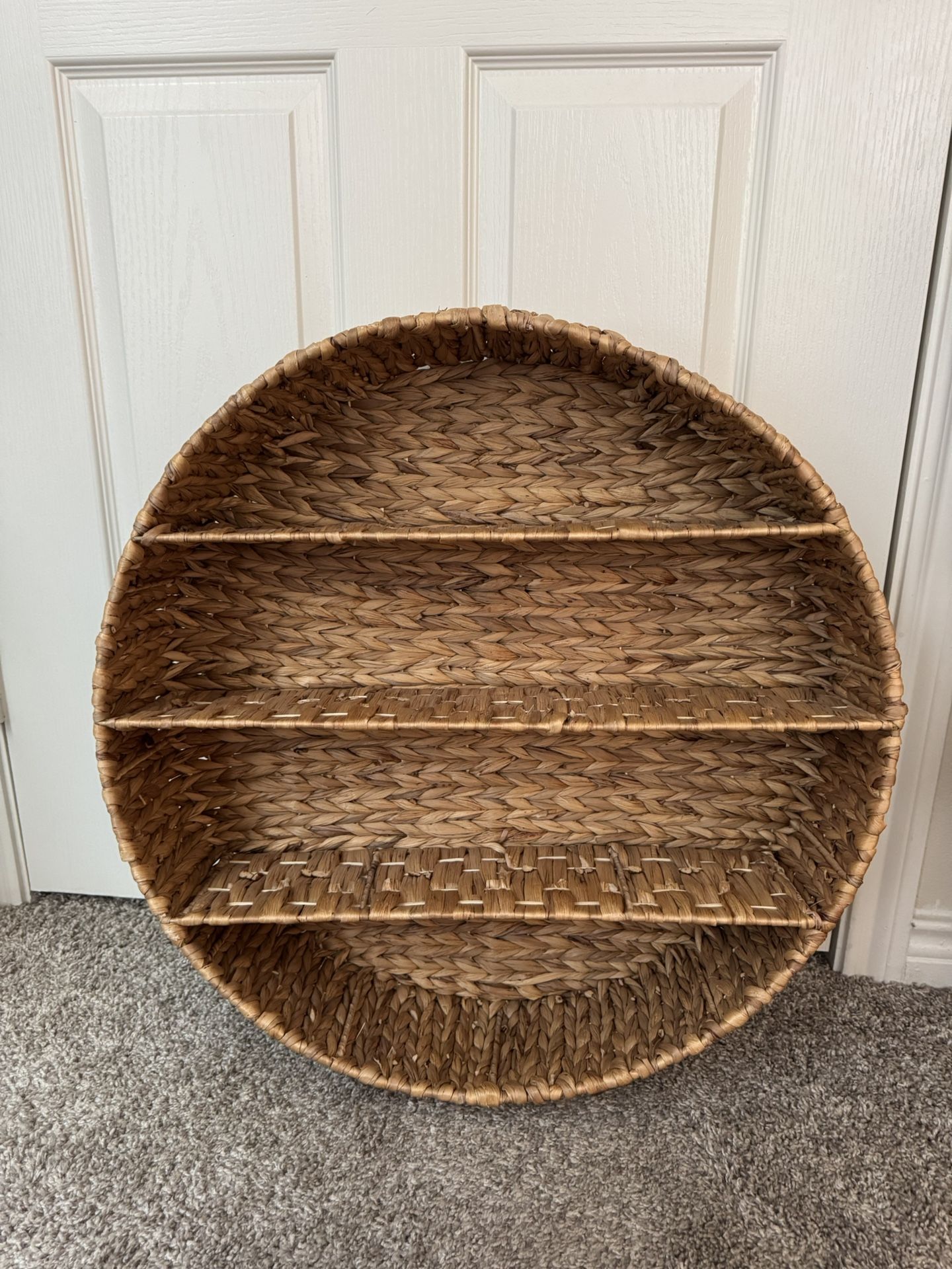 Boho Rattan Wall Shelf – Like New!