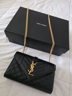 Saint Laurent YSL Envelope Chain Bag Black