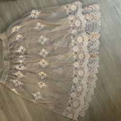 Indigo Soul Beige Lace Skirt