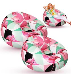 Inflatable Flamingo Print Bean Bag Chair Set of 2, original price $37