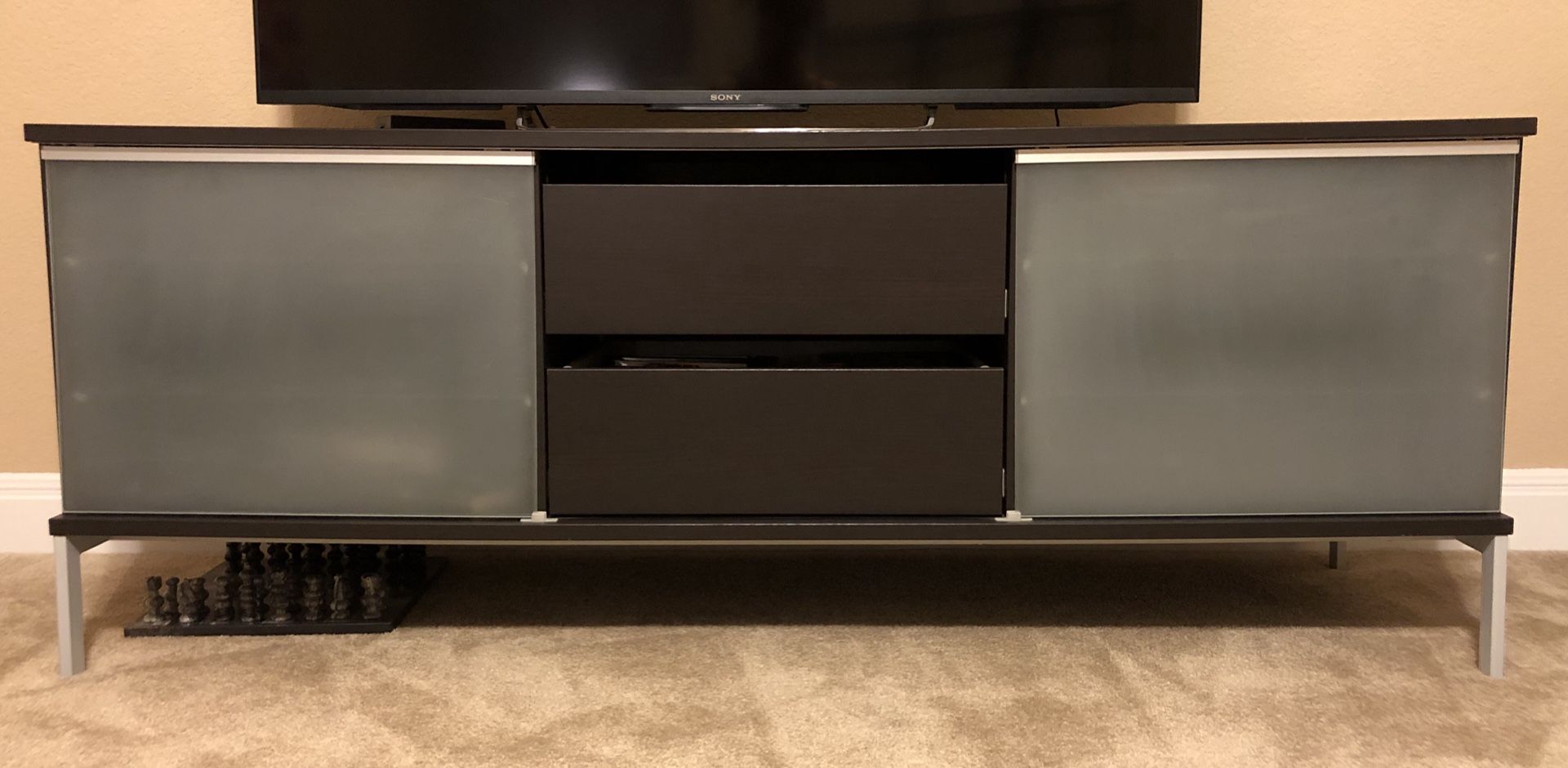 Like New - IKEA TOBO TV Stand Unit, black-brown - $85