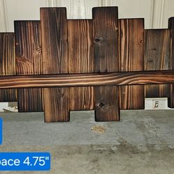 Reclaimed Wood Burnt Shelf Decor