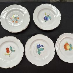 Antique Set Of 6/Meissen Plates/Made In Germany/Handpainted