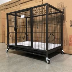 ☑️NEW☑️ Heavy Duty 37” Dog Kennel Cage With Wheels!!!