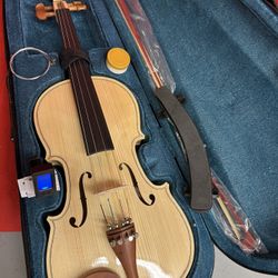 Beautiful Blonde 4/4 Violin with New Bow, Digital Tuner, Shoulder Rest, Extra Strings $180 Firm
