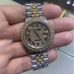 Rolex 36mm Full Diamond Two Tone Datejust Jubilee Buy Sale Trade